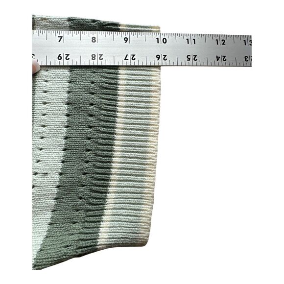 Art of Rhetoric Men’s Green Knit Polo Shirt M Cotton Blend Retro Striped Button - Picture 8 of 10